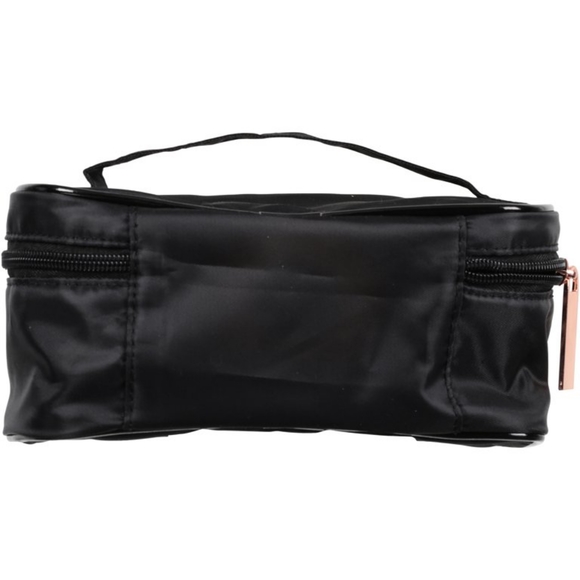 NWT Small FLOWER Beauty Black Traincase Cosmetics Bag - Picture 4 of 5